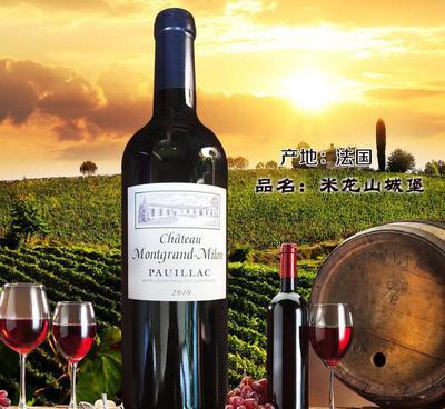 法國進口原裝米龍山城堡紅酒750ml 梅洛干紅葡萄酒 禮品酒